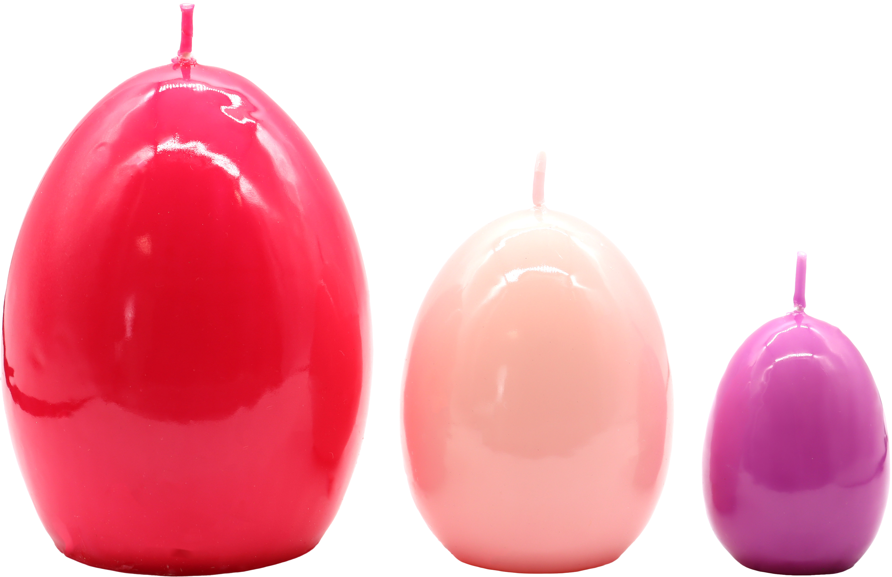 1219 VELAS HUEVO  GLOSSY GLOW  S/3