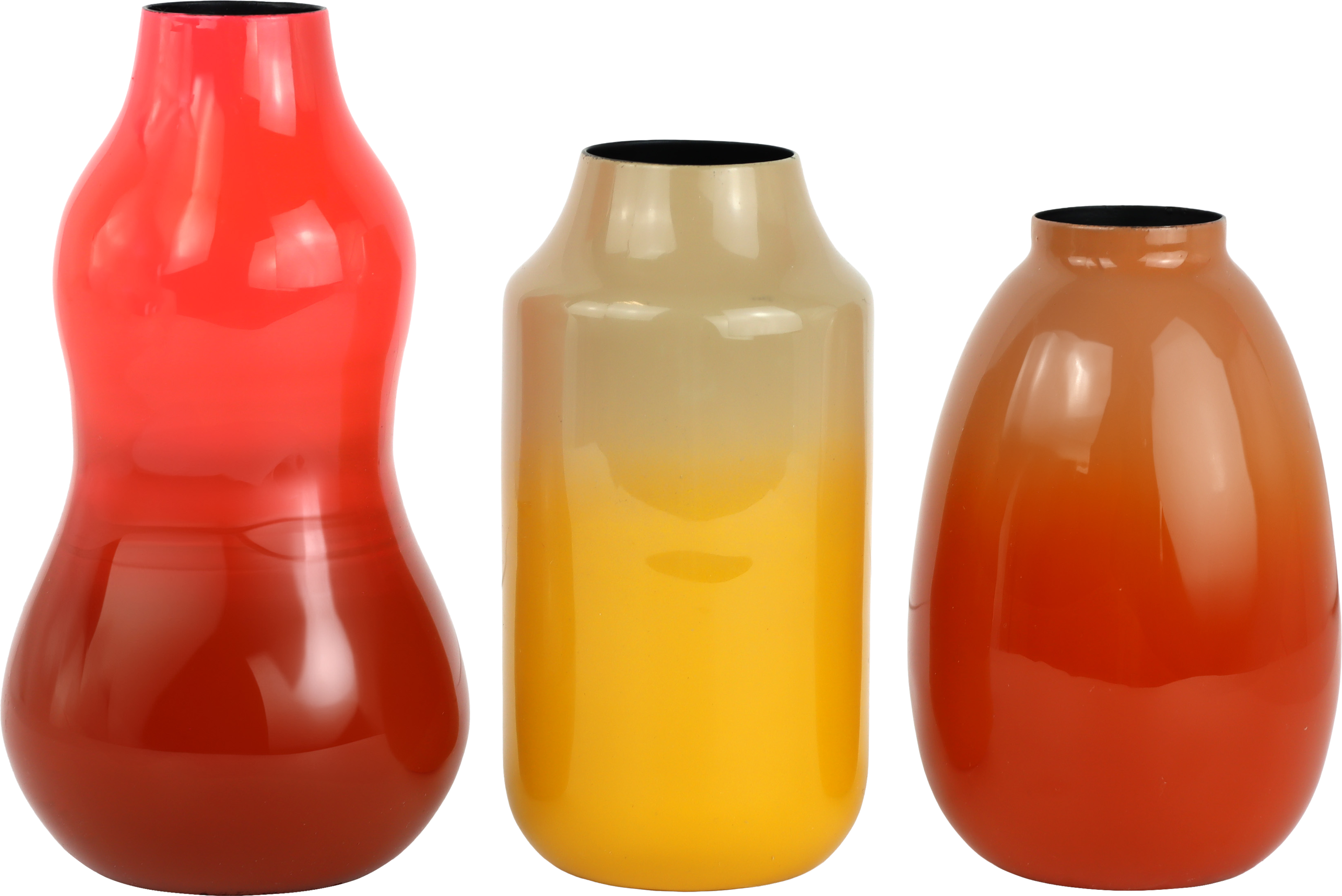 1803 VASES AMBER MUSE  S/3