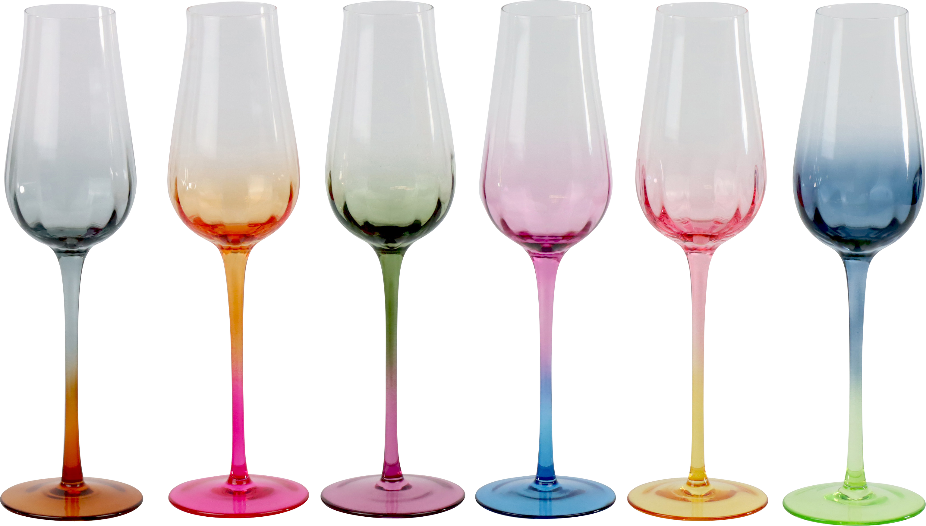 2520 BICCHIERI DA SPUMANTE RAINBOW  6PZ