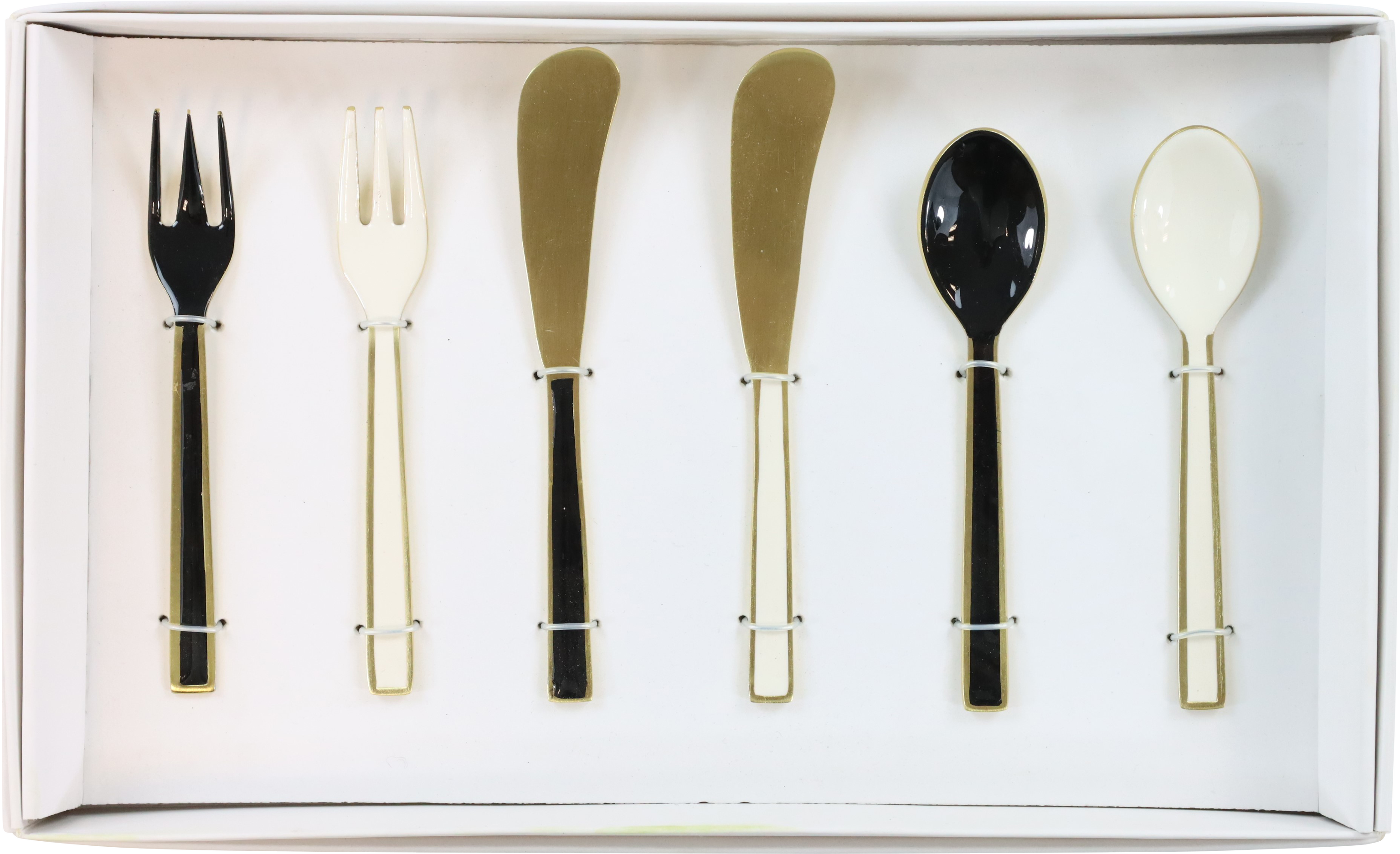 2878 SERVING CUTLERY BLACK&WHTIE  S/6