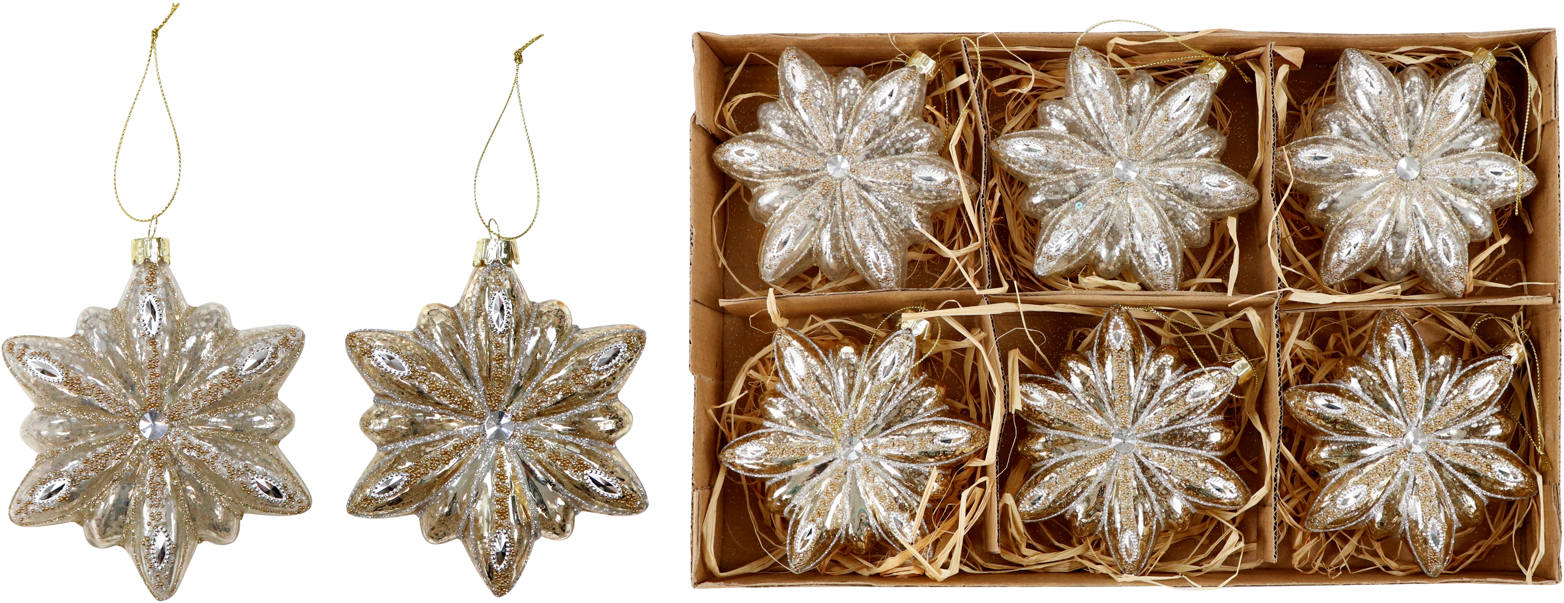 3098 SFERE IN VETRO  STERNE  6PZ