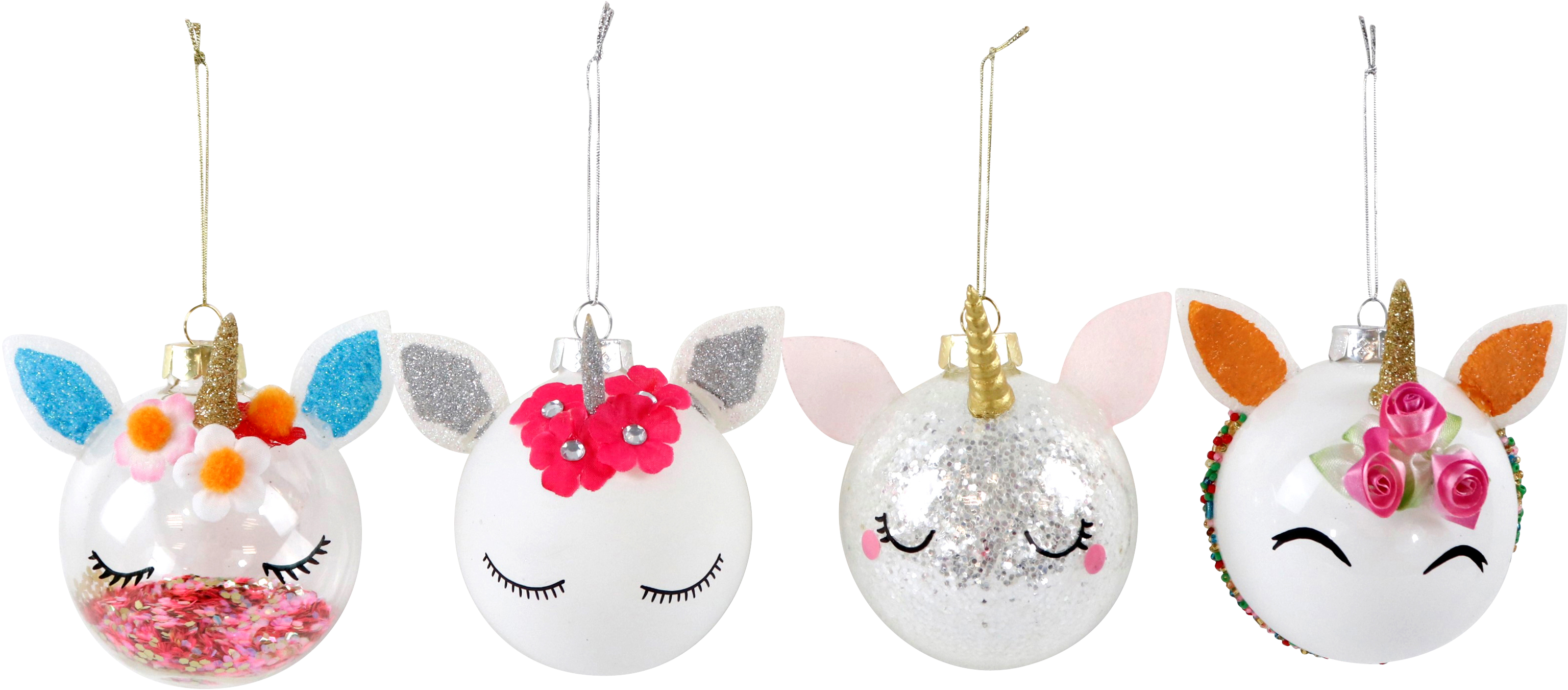 3173 SFERE VETRO  UNICORNS  4PZ