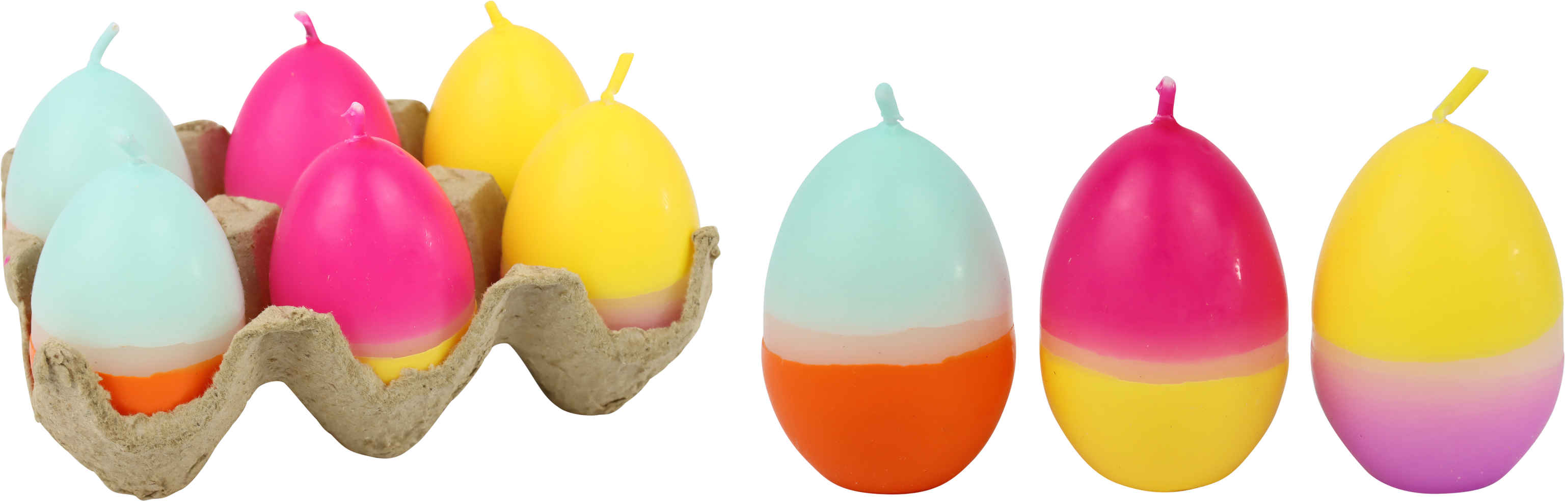 3509 CANDELE UOVA RAINBOW  6PZ