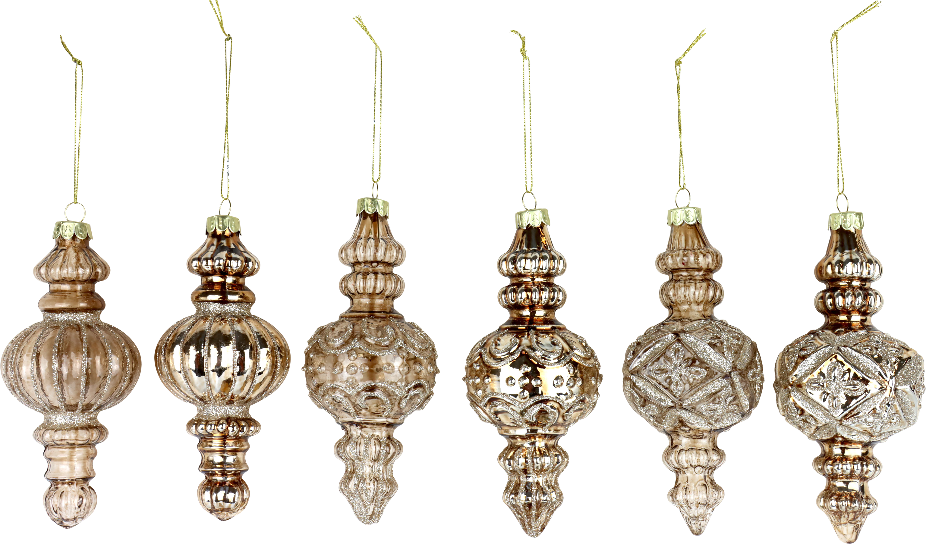 3823 ORNAMENTI IN VETRO EXCELSIOR  6PZ