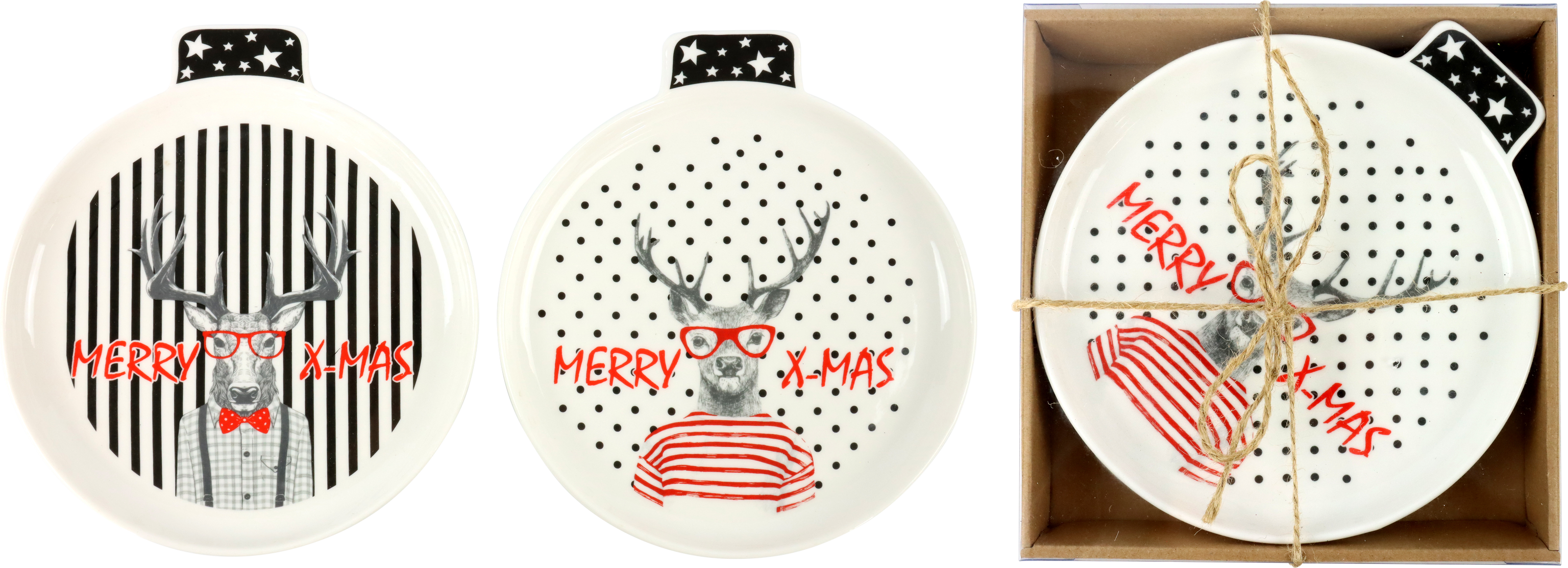 4366 SET D'ASSIETTE  MERRY DEER  2P