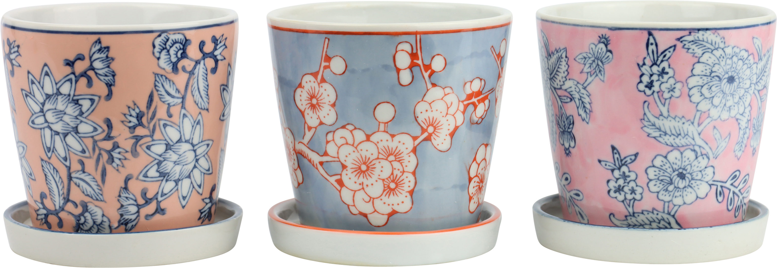 4496 CACHEPOT CON PIATTO MING  3PZ