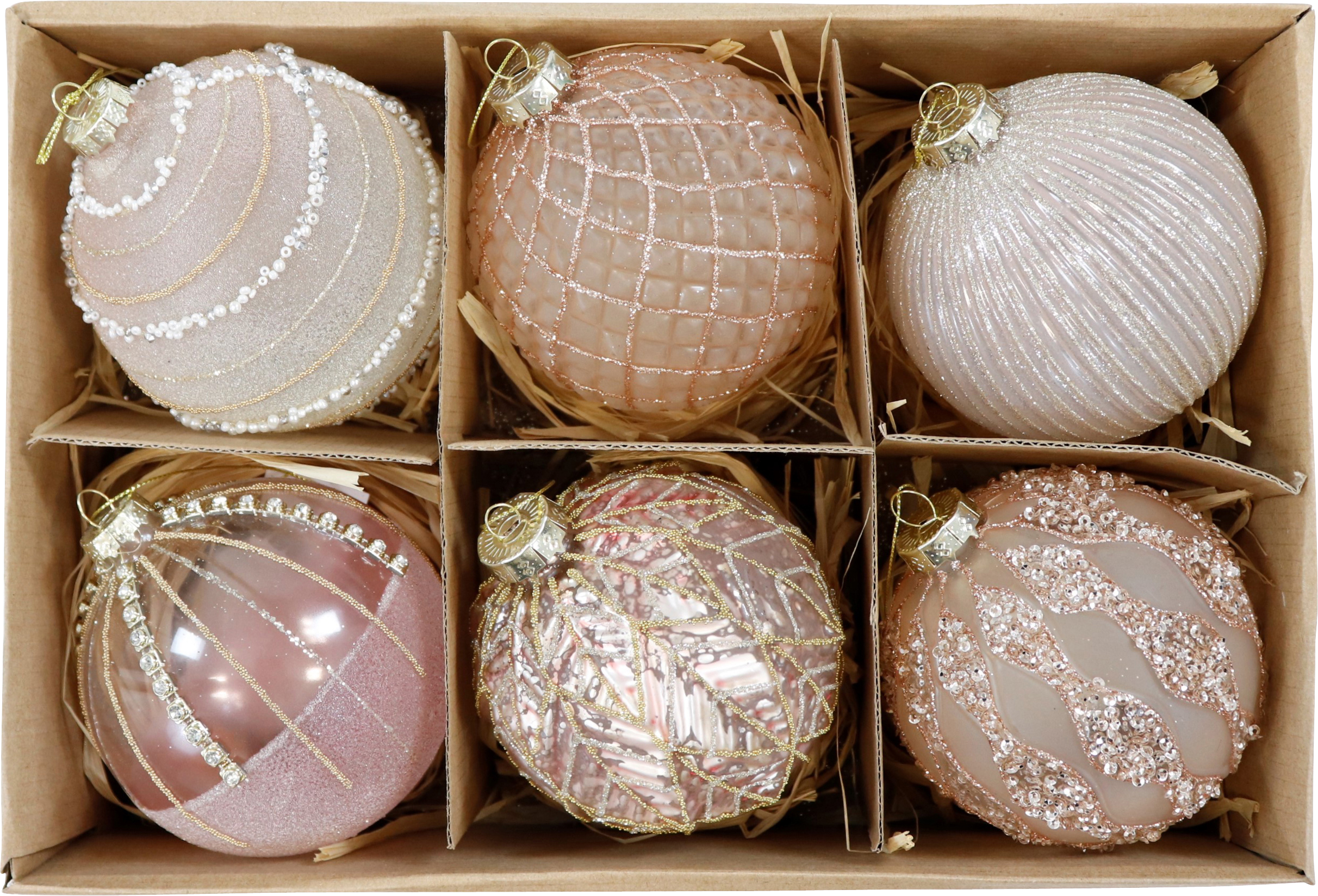 4542 SFERE IN VETRO  SPARKLE  6PZ