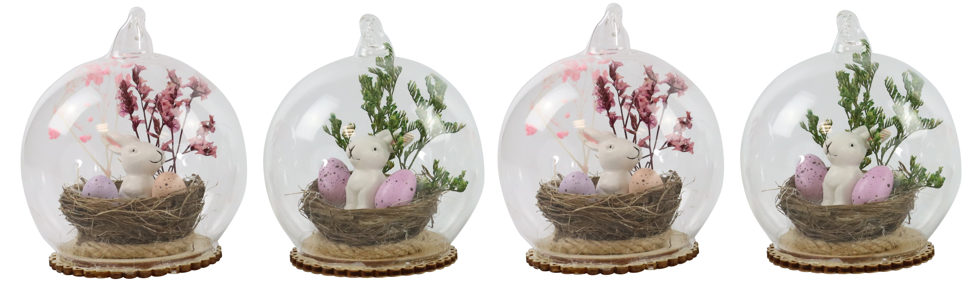 4763 SFERE IN VETRO VIOLETTA  4PZ