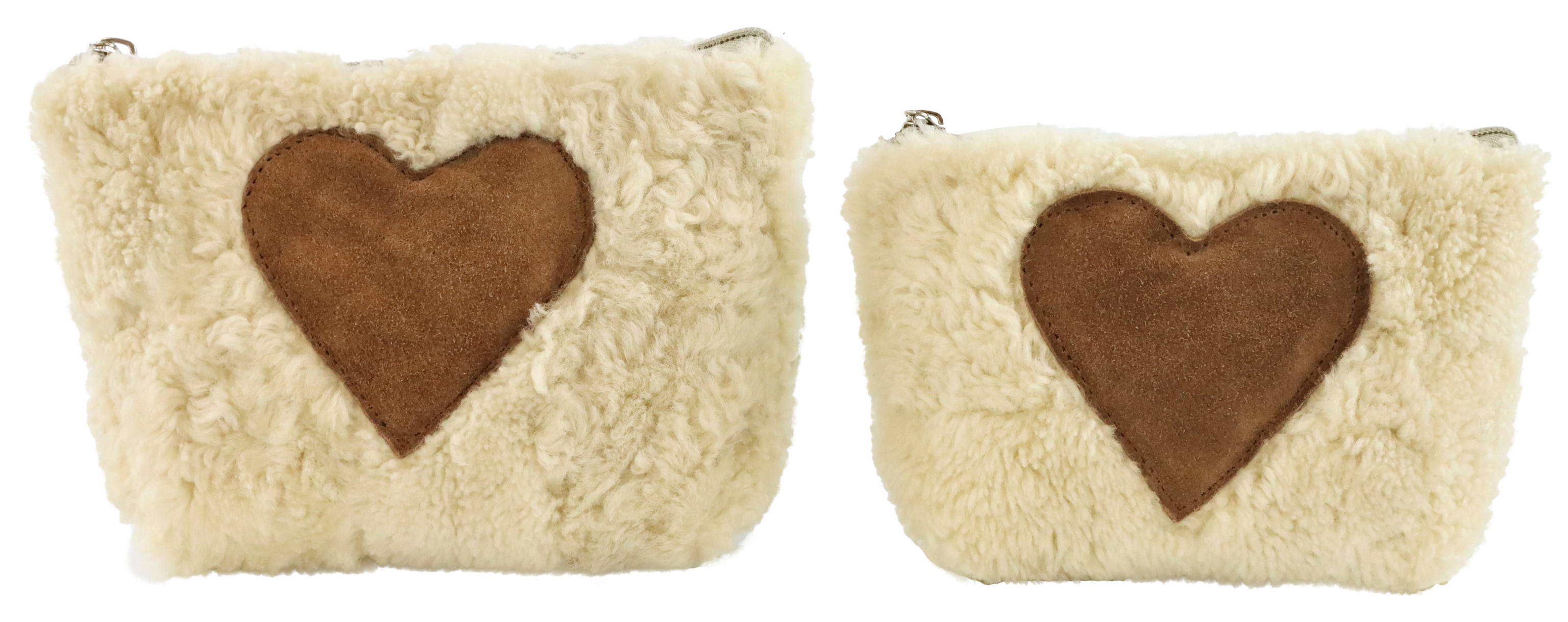 5222 LAMBFUR POUCHES  HERZ  S/2