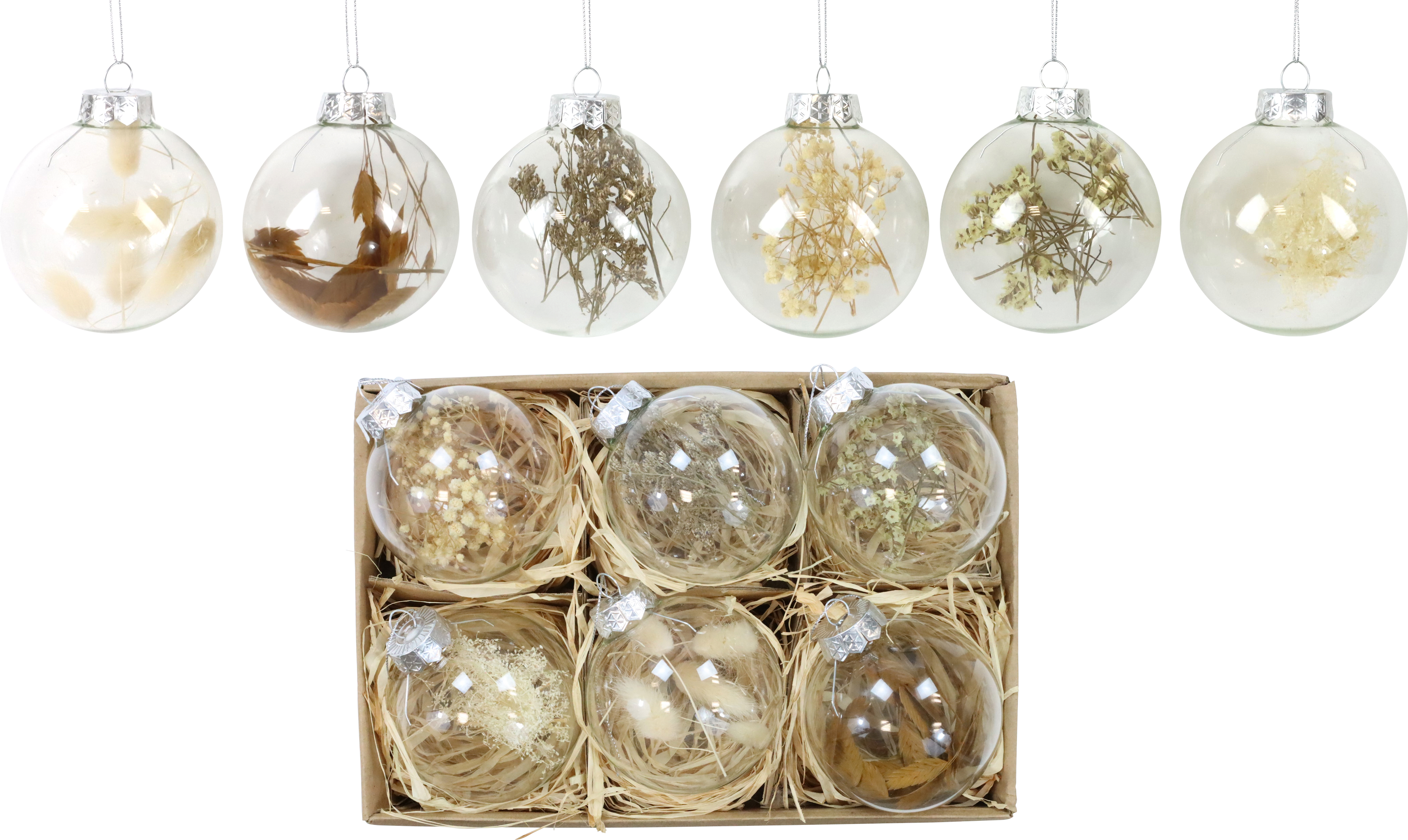 5280 SFERE VETRO  FLOWERS  6PZ