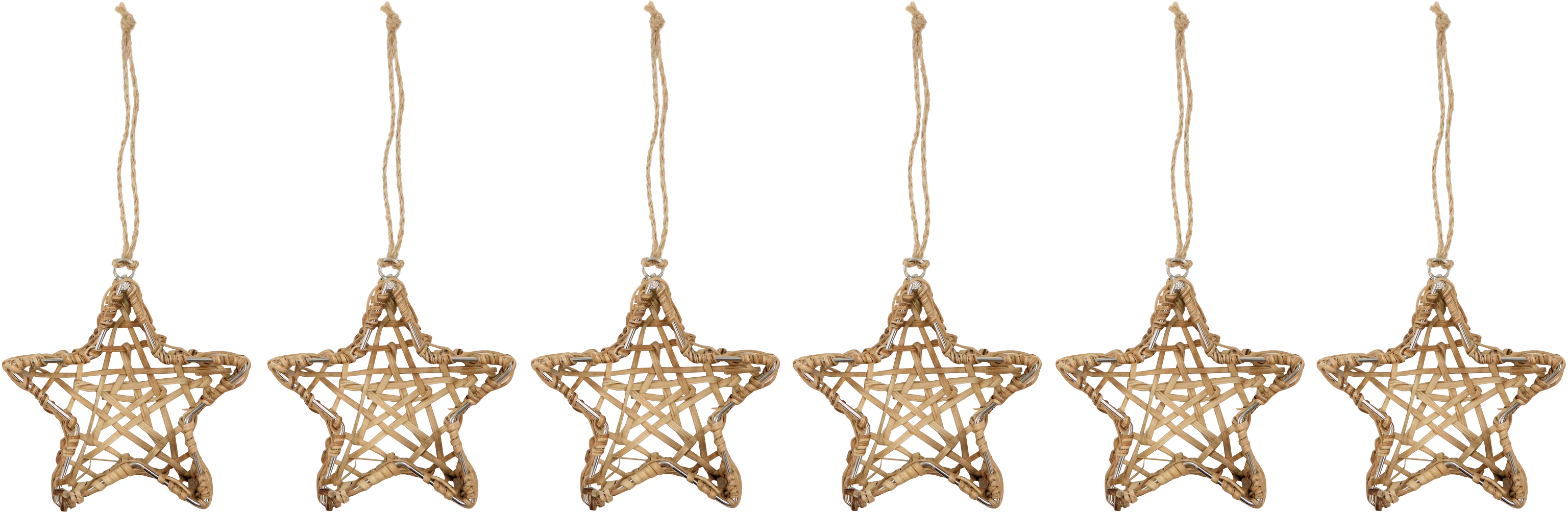 5312 PENDENTIFS EN ROTIN STERN  6P