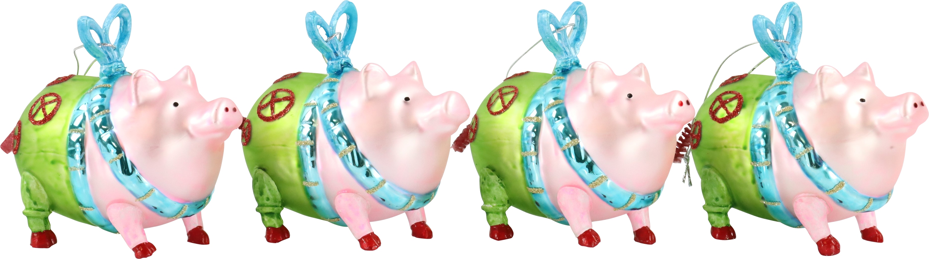 5506 DECORI VETRO  GLÜCKSSCHWEIN  4PZ