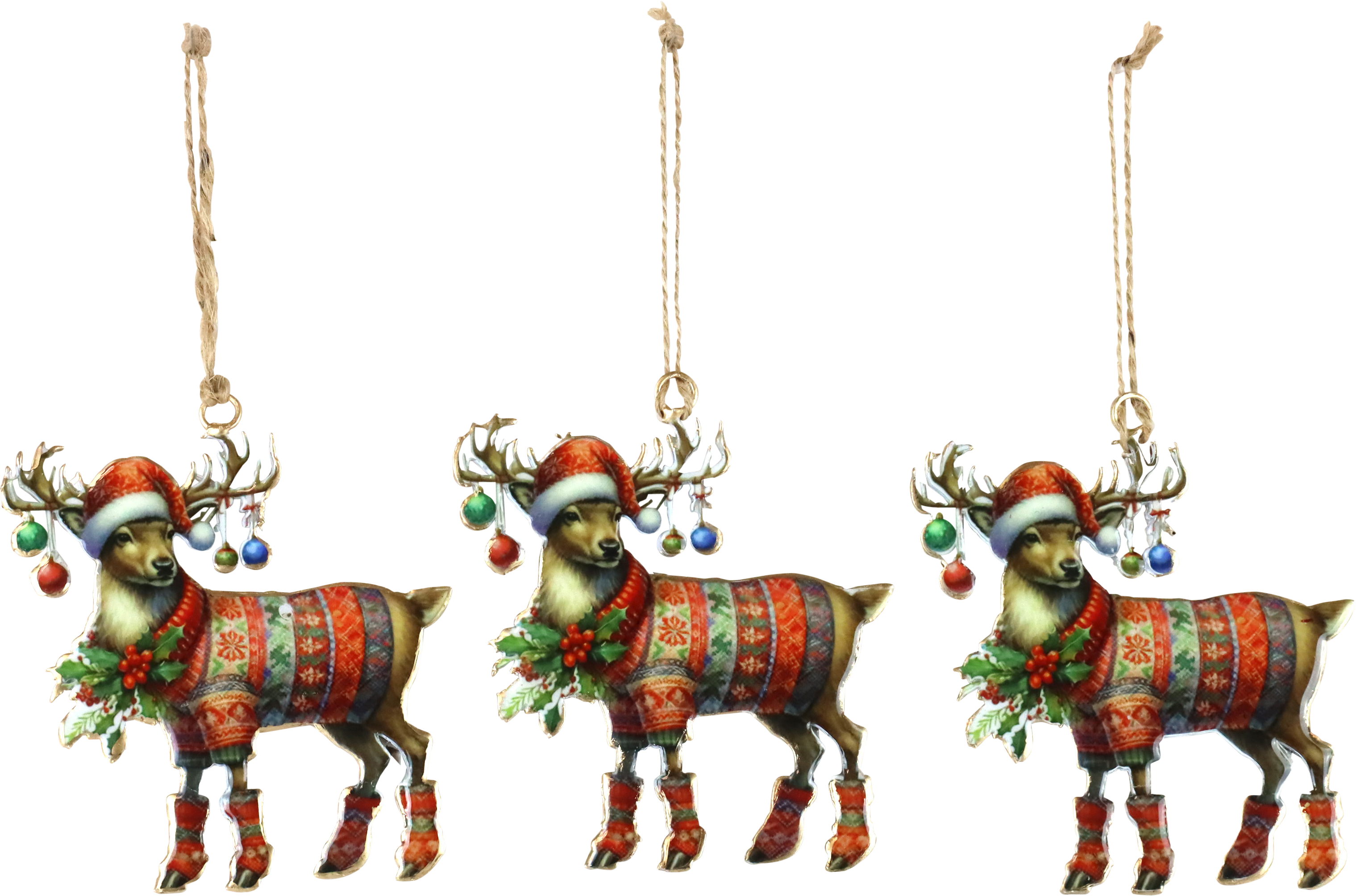 5751 APPENDINI DECORA JINGLE DEERS  3PZ