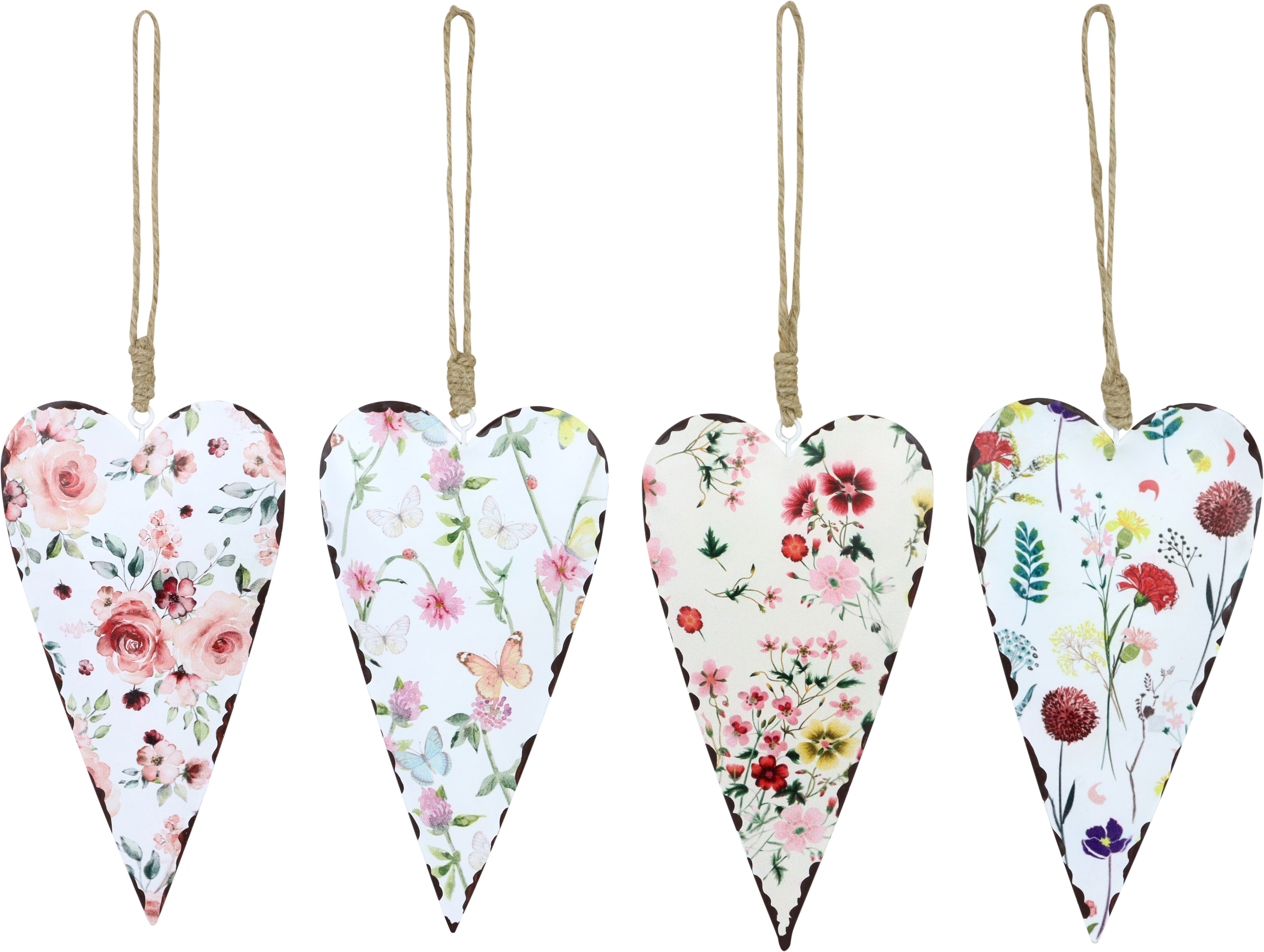 5774 METAL HANGERS FLOWER MEADOW  S/4