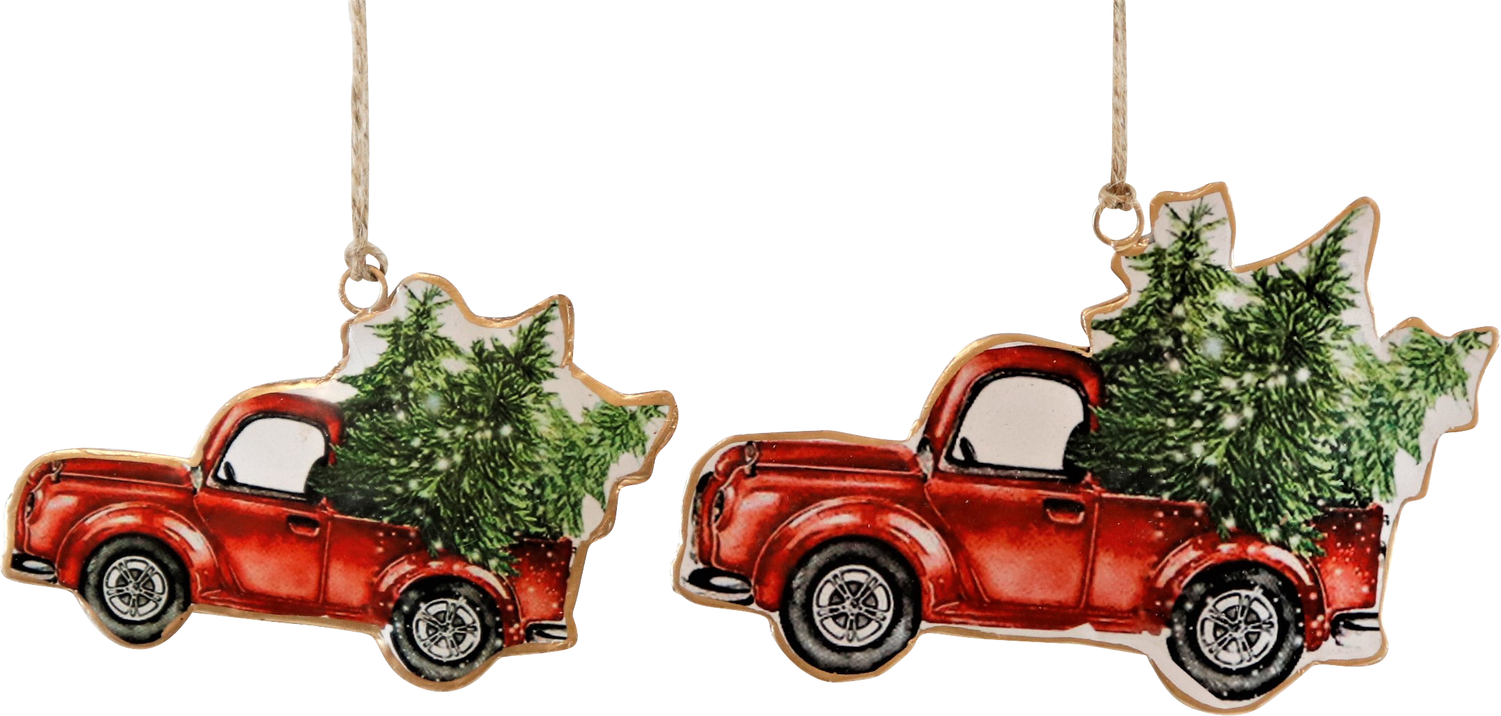 5866 HANGER CHRISTMAS CARS  S/2