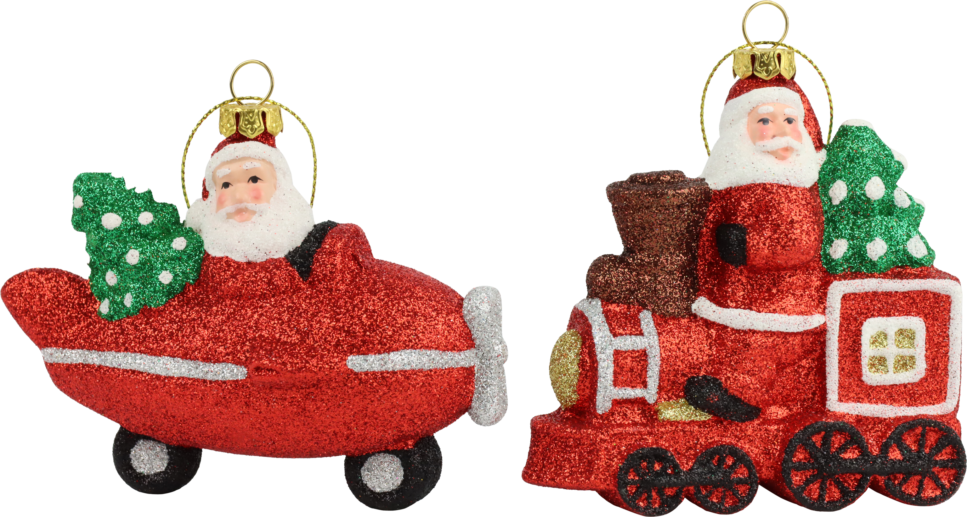 6506 DECORATIVE PENDANT  SANTA  S/2