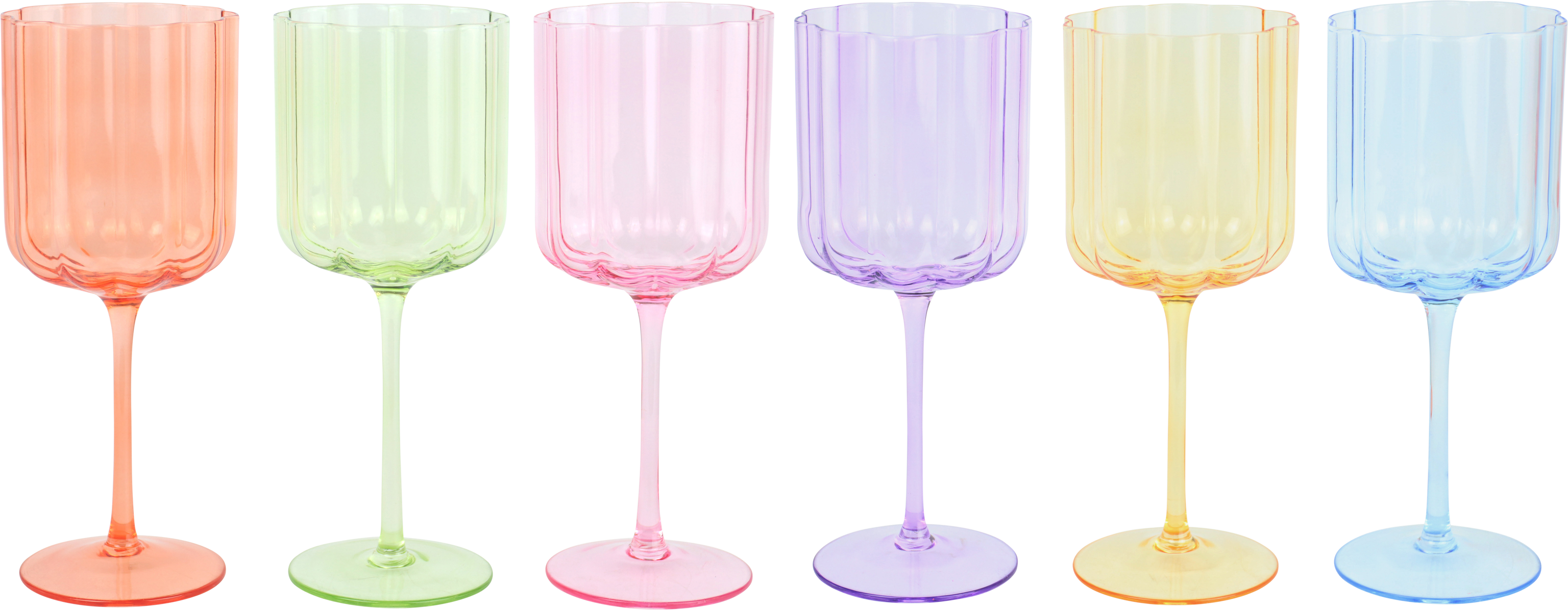 6942 WINEGLASSES BLOOMING GRACE  S/6