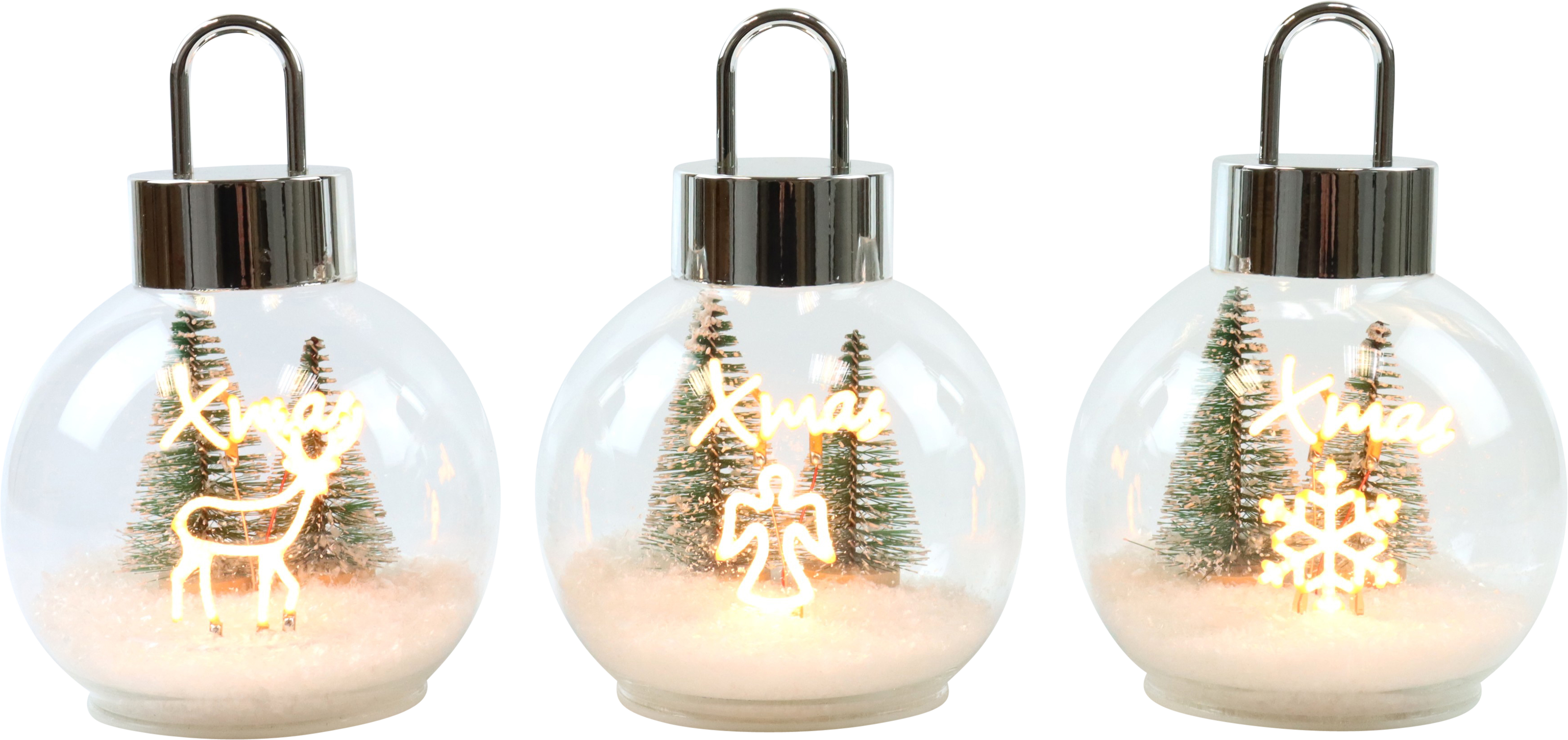 7003 LEUCHTKUGELN SNOWLIGHT  S/3