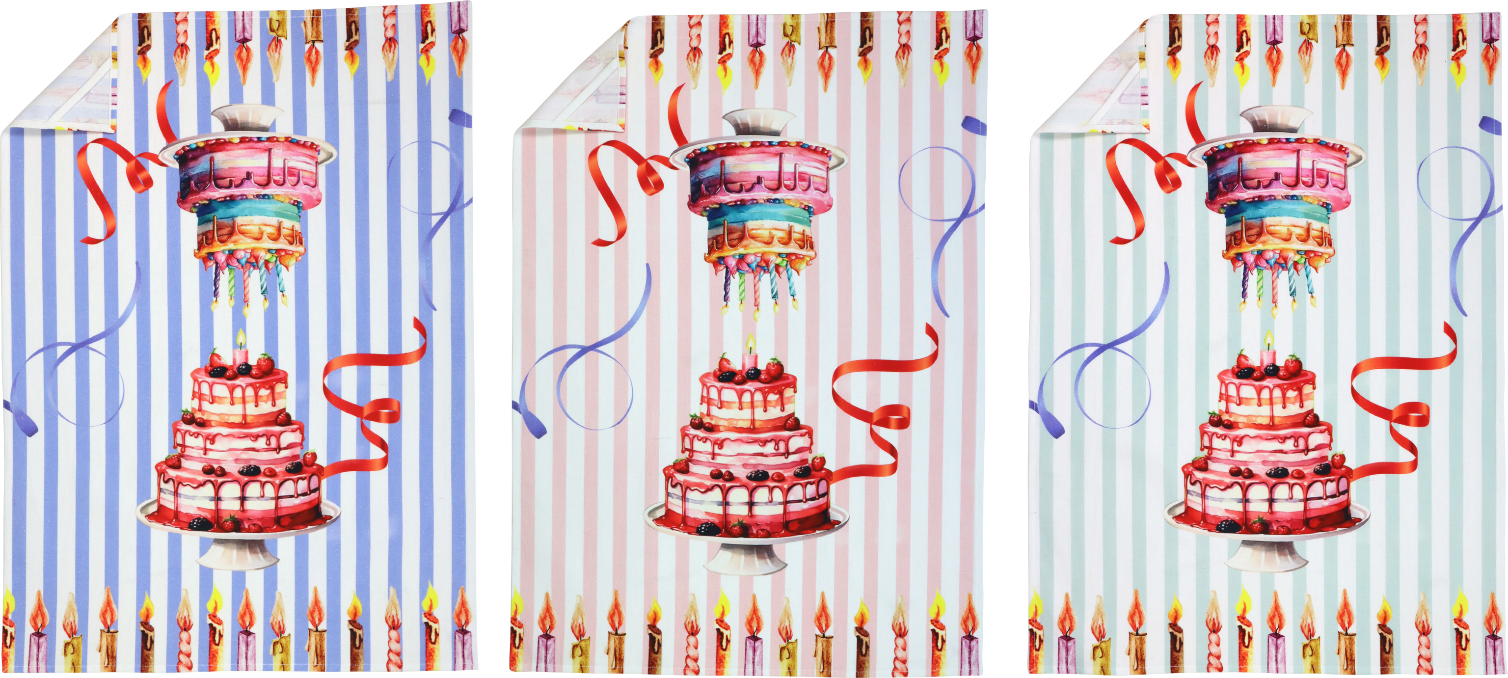 7179 KITCHENTOWELS CAKE PARTY  S/3