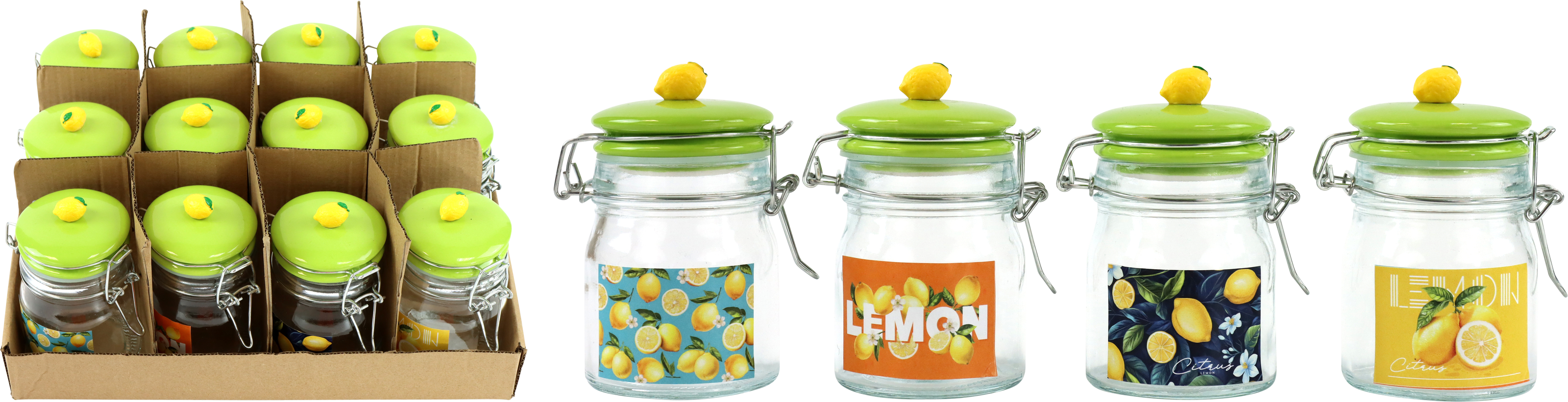 7510 VORRATSGLÄSER-DISPLAY LEMON  S/12