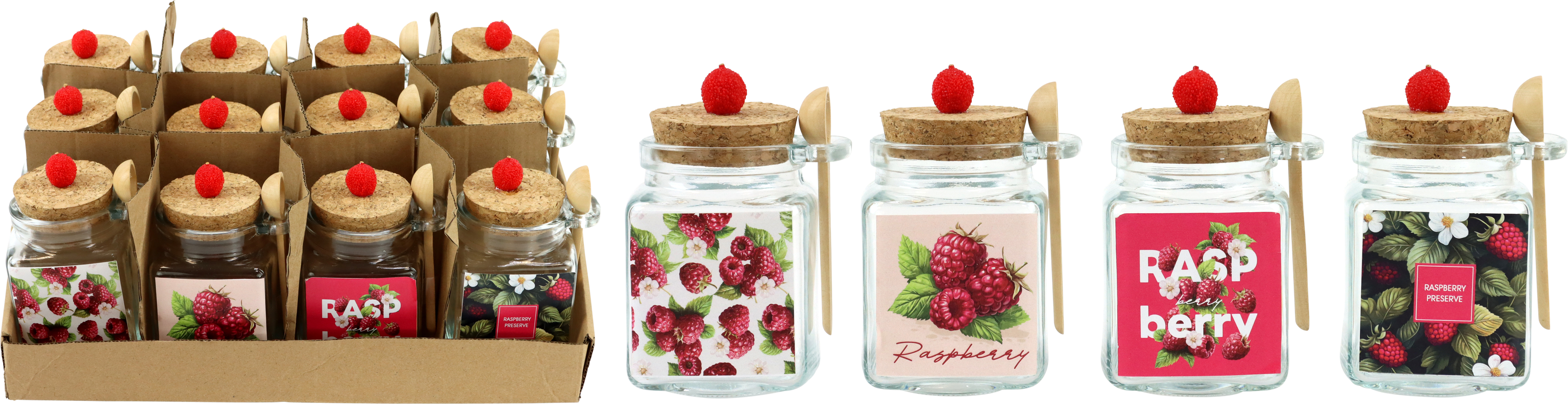7517 VORRATSGLÄSERDISPL. RASPBERRY  S/12