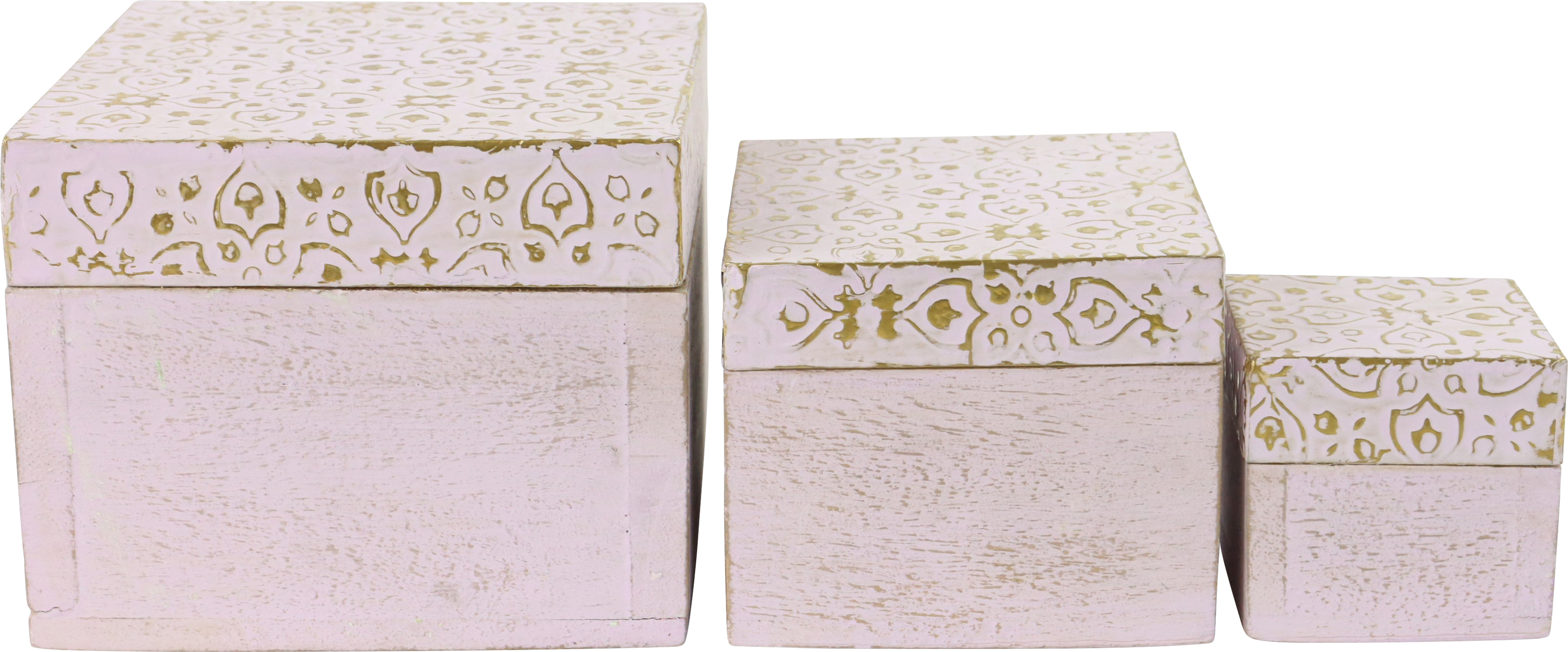 7809 SCATOLE LEGNO PASTELL PARTY  3PZ