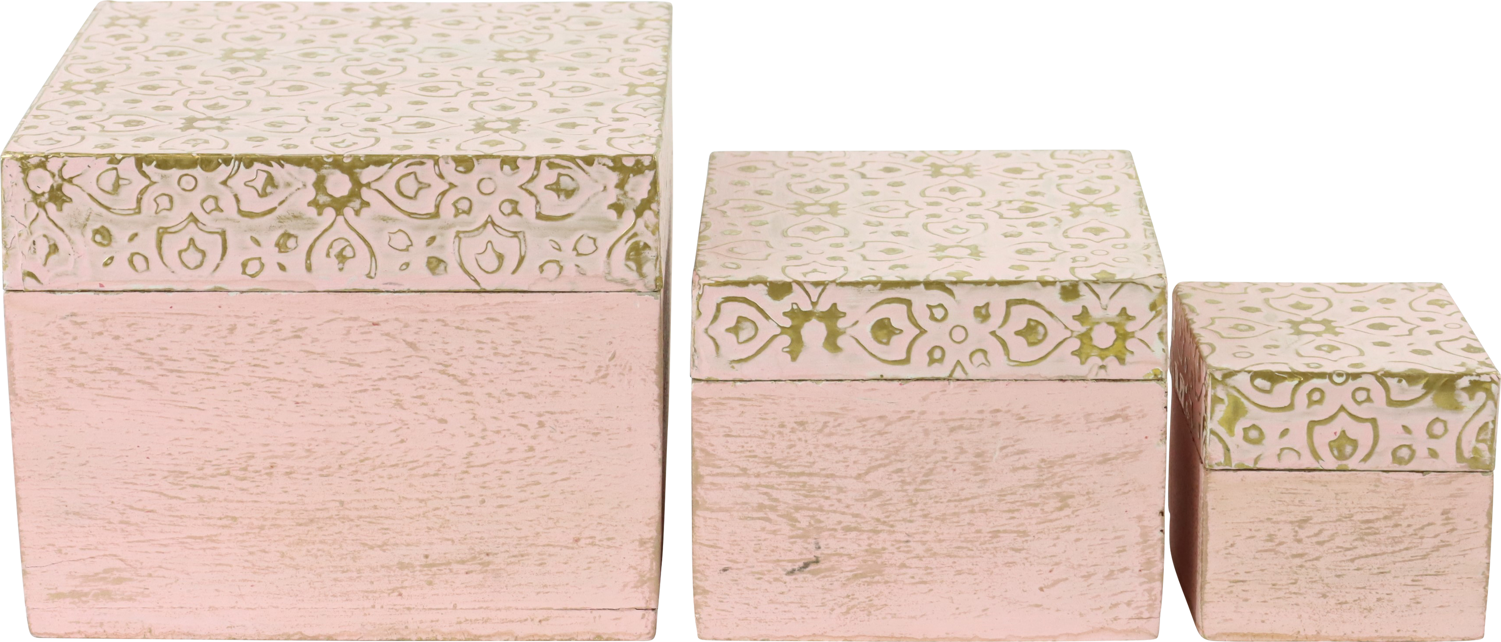 7865 SCATOLE LEGNO PASTELL PARTY  3PZ