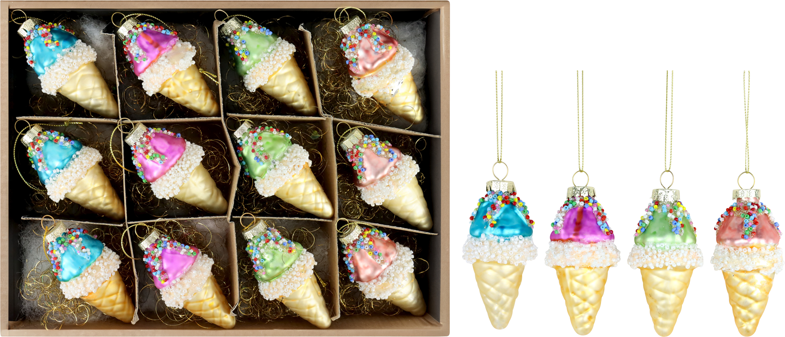 7874 DÉCO VERRE ASPECT « SUNDAE » 12P