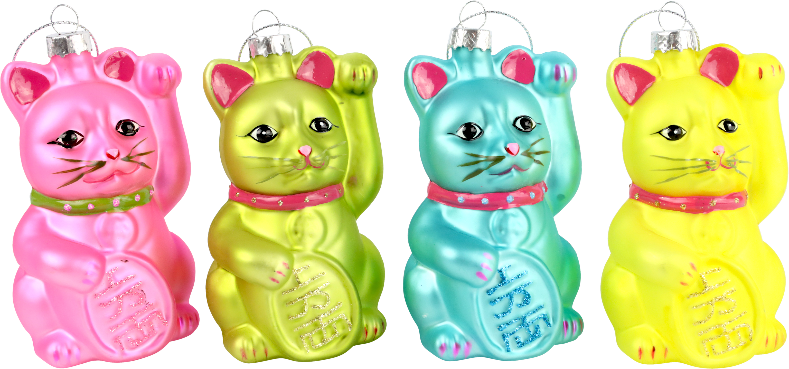 7880 DÉCO EN VERRE « LUCKY CAT » 4P
