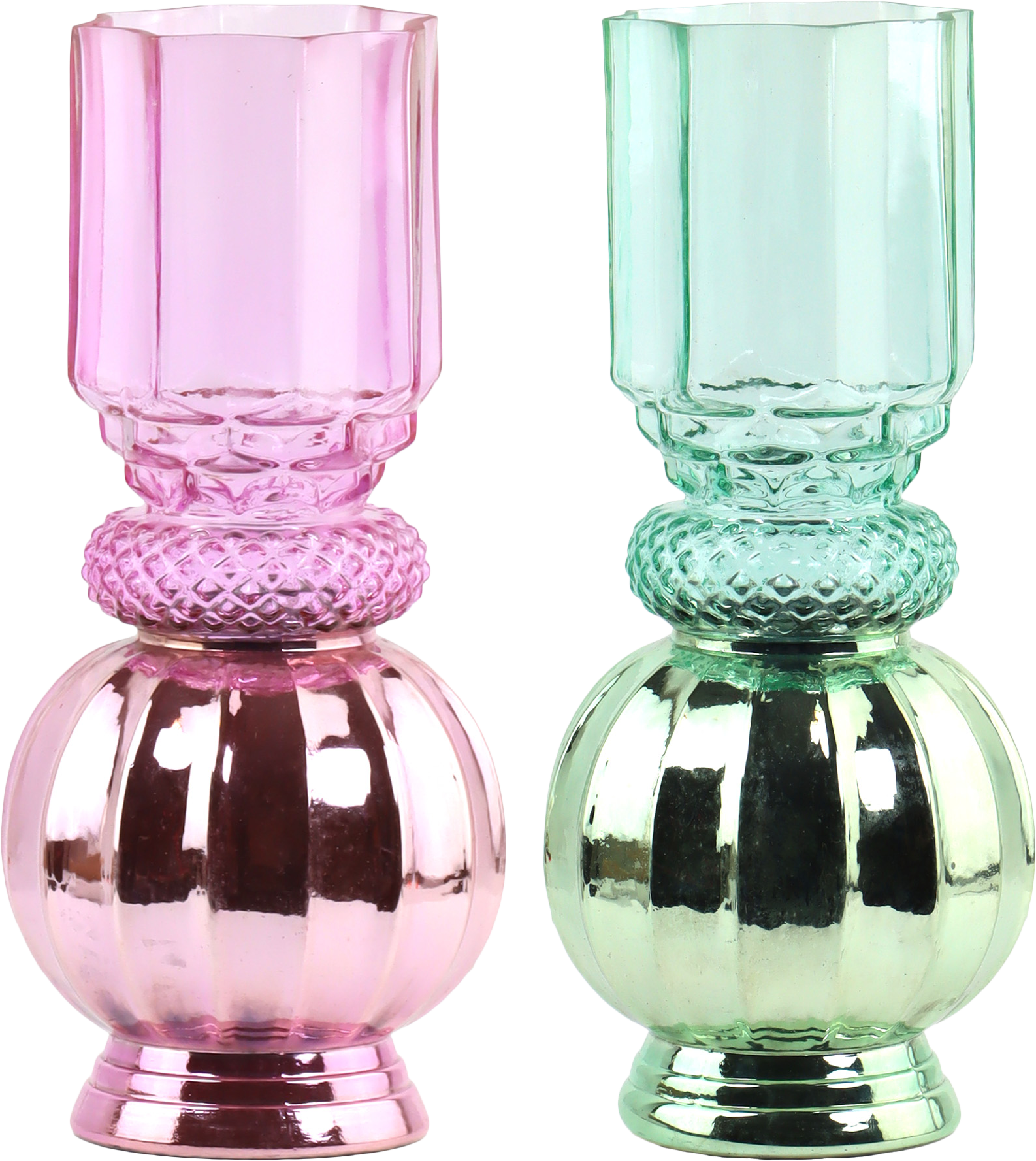 8539 PORTAVELAS/JARRONES VELOURA  S/2