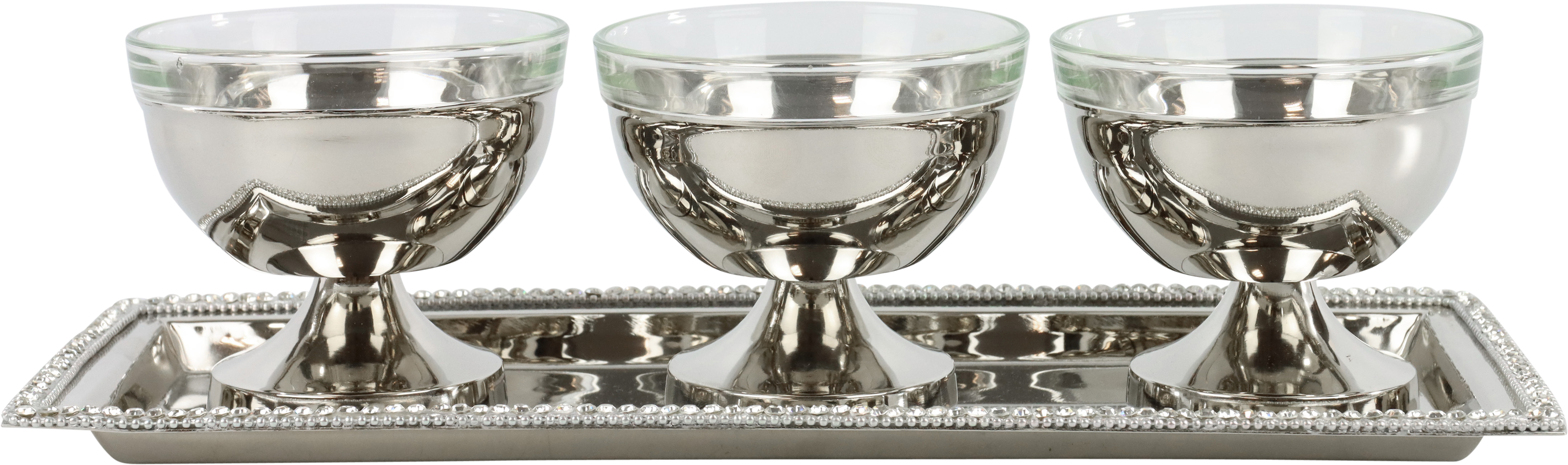 8571 BOWL ON TRAY CRISTALLO  S/4