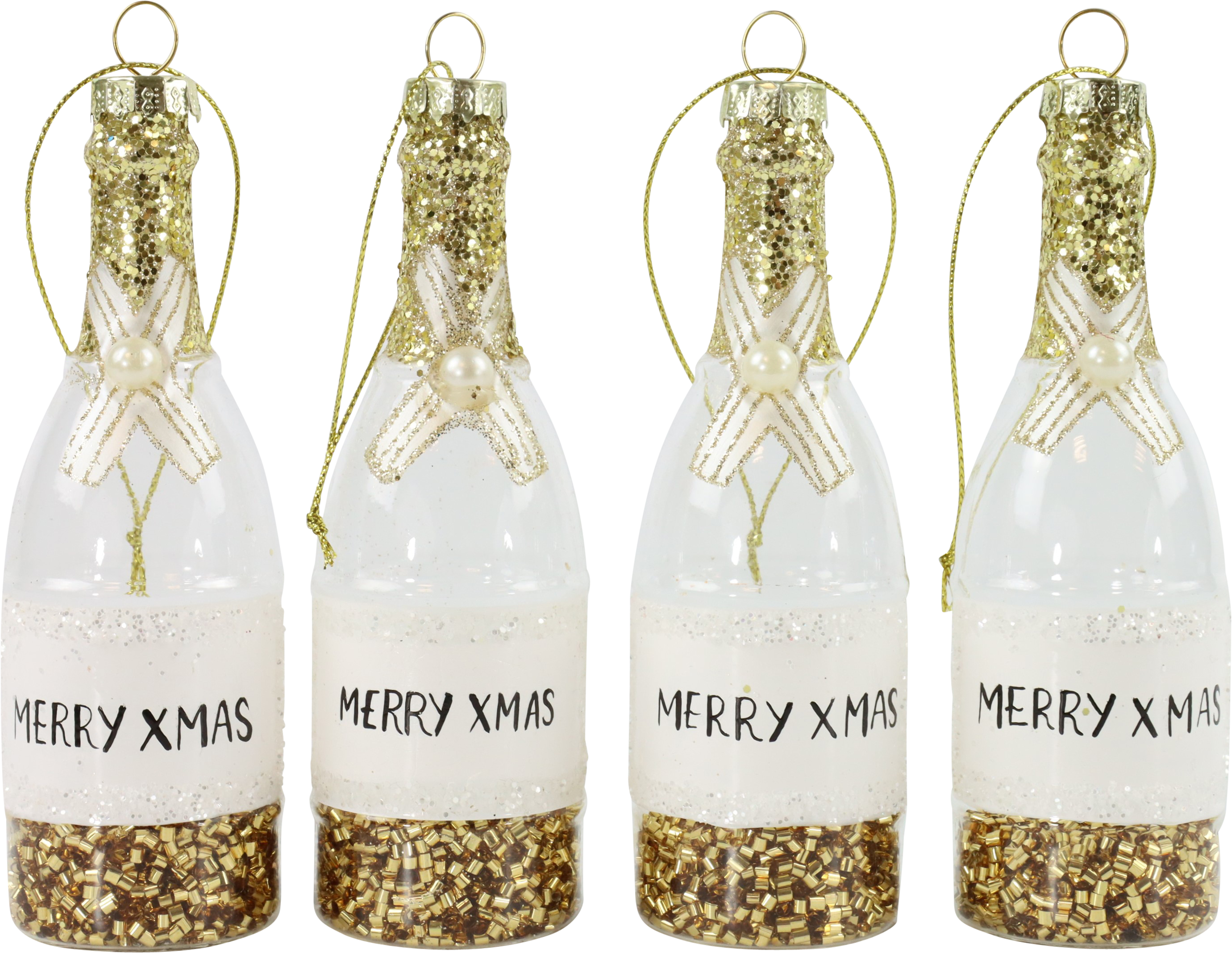 8576 GIOIELLI VETRO X-MAS BOTTLES  4PZ