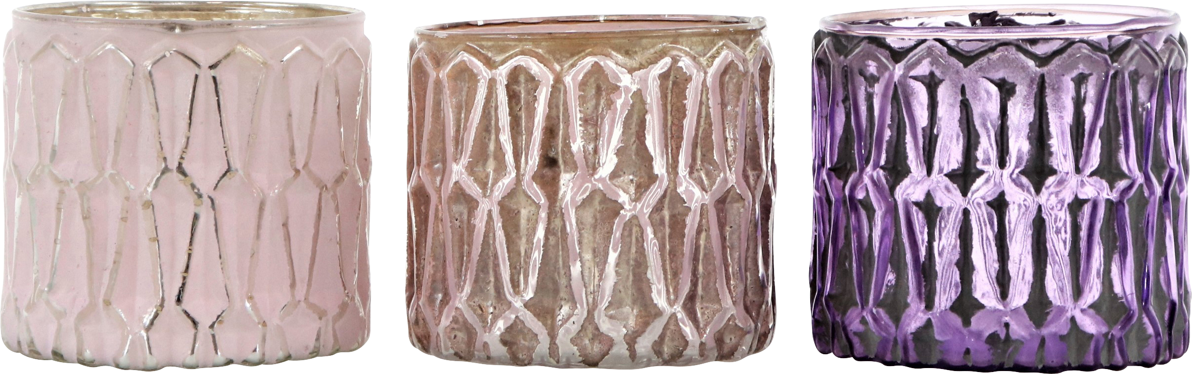 8847 PORTACANDELE  VIOLA  3PZ