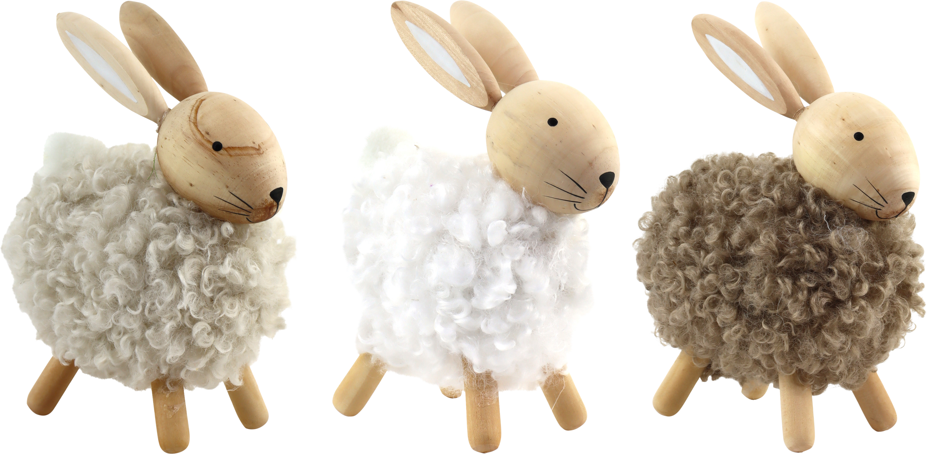 9327 CONIGLI WOOLY WOOD  3PZ