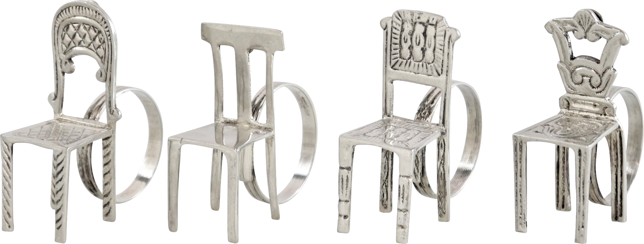9406 NAPKIN RING CHAIRS  S/4
