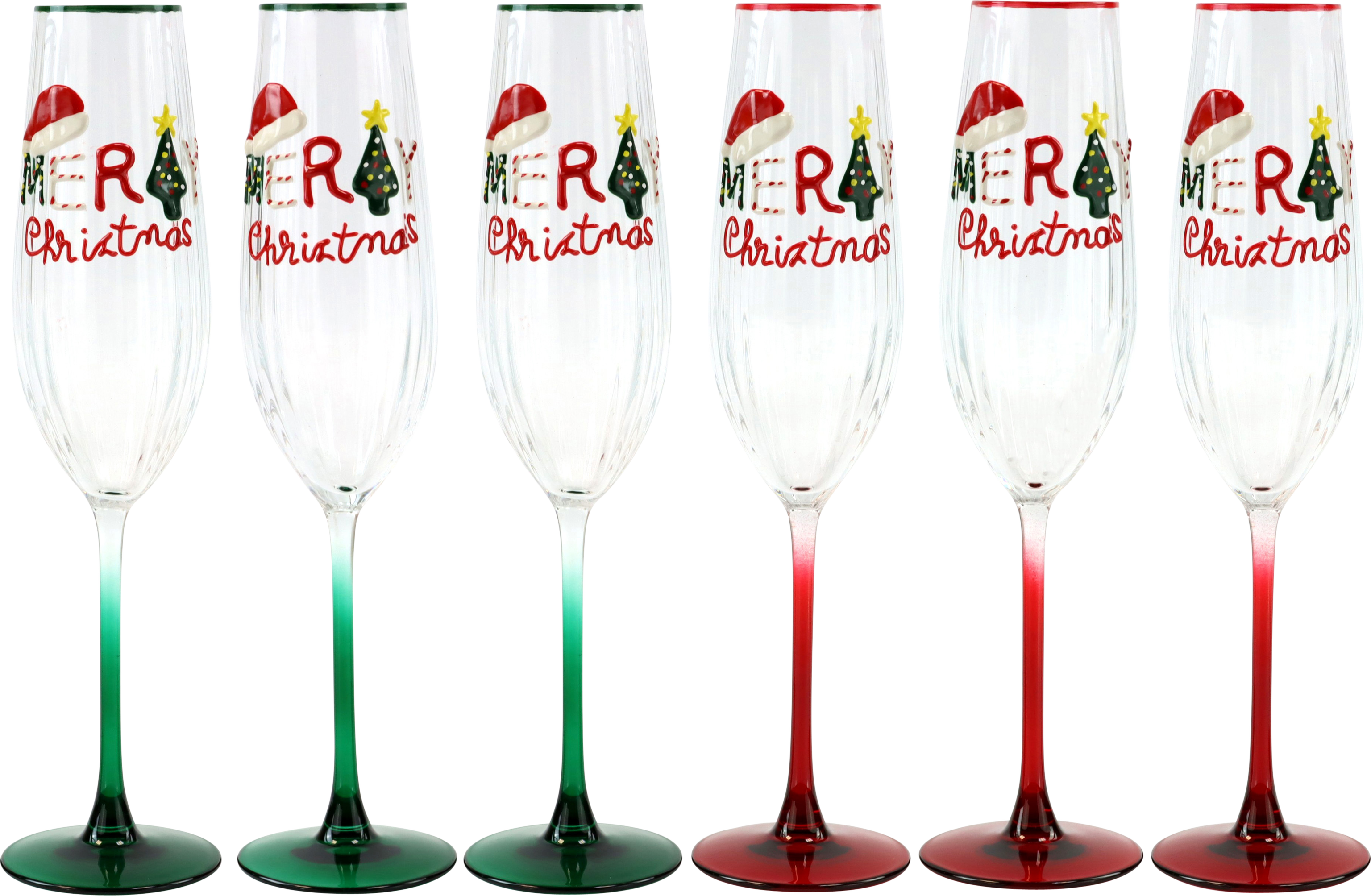 9615 SEKTGLÄSER MERRY CHRISTMAS  S/6