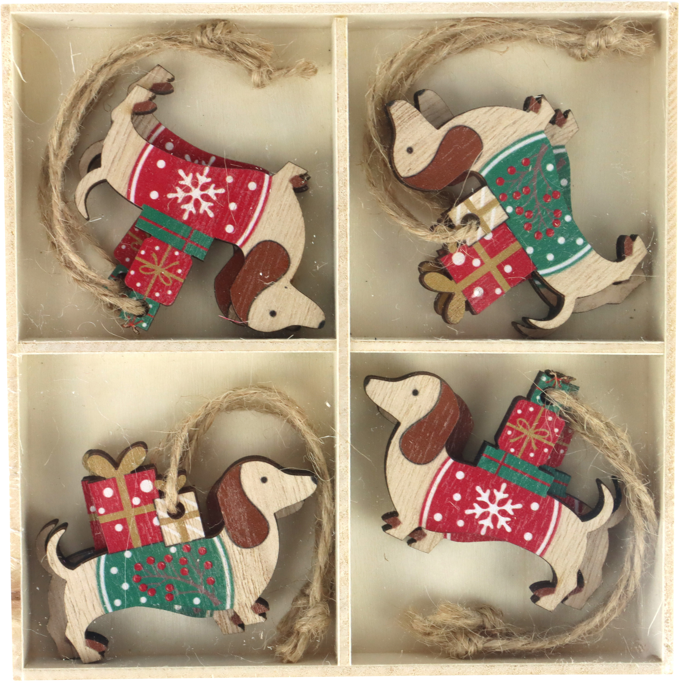 9650 HOLZHÄNGER WEIHNACHTSDACKEL  S/8