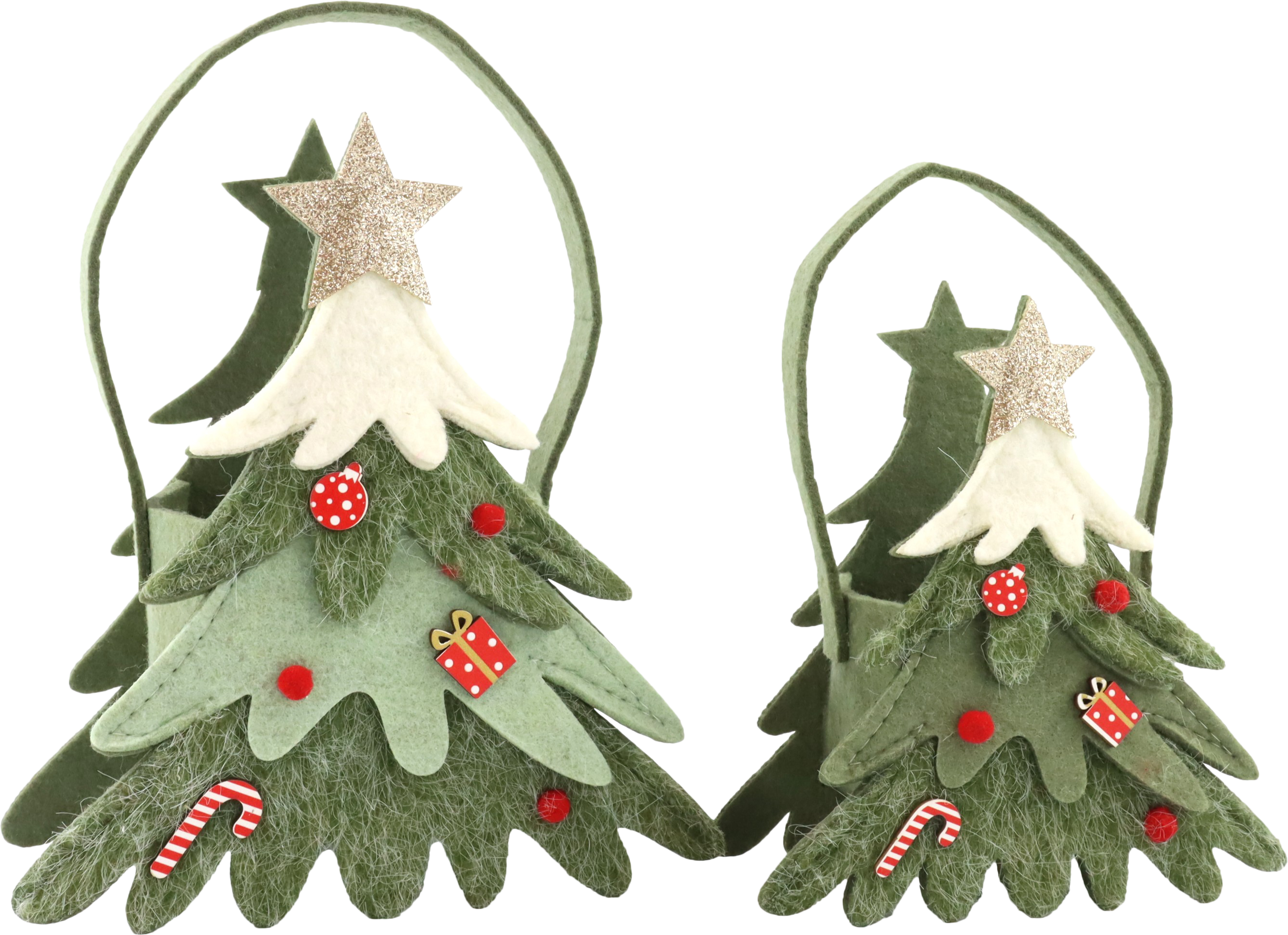 9652 FILZTASCHEN EVERGREEN TREES  S/2