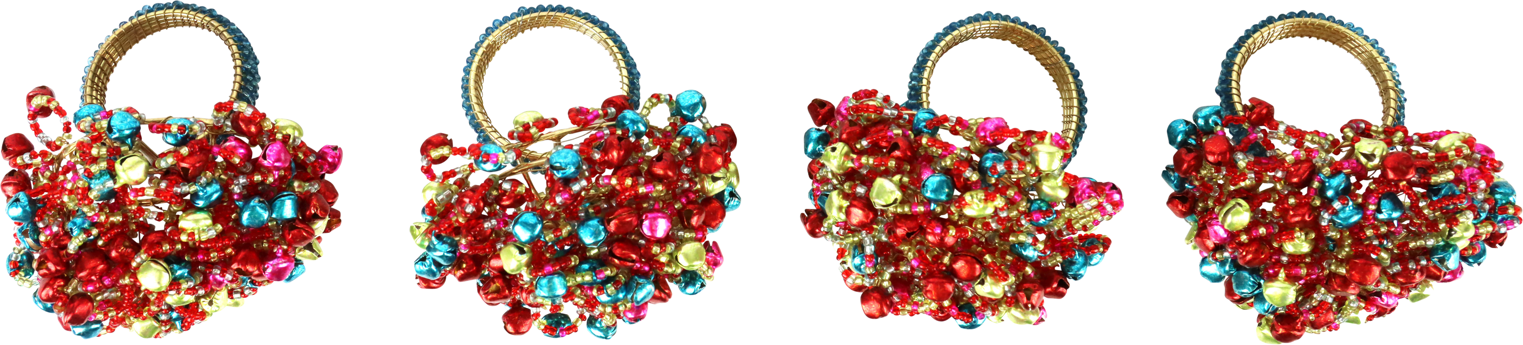 9719 NAPKIN RINGS MULTICOLOUR  S/4